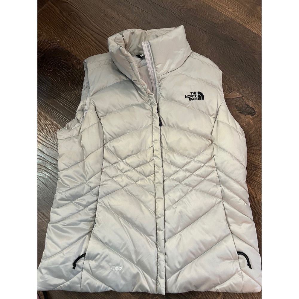 The North Face Aconcagua II 550 Down Puffer Vest Silver Grey Womens Medium